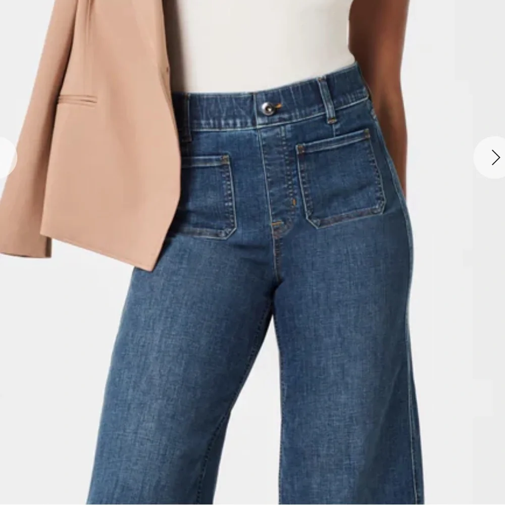 SPANX Cropped Wide Leg Shaping Jeans M - Picture 3 of 15